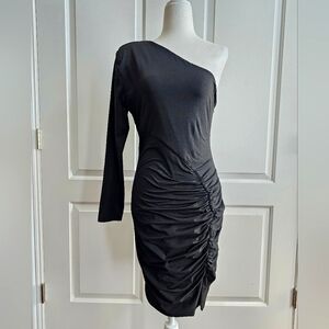 Black One Shoulder Mini Dress Medium